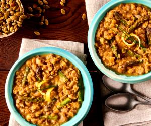 1 Portion Green Lentil Risotto With Asparagus