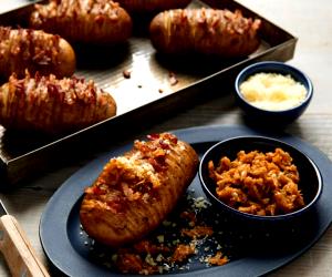 1 Portion Hasselback Potatoes With Shallot Compote