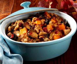 1 Portion Herb Stuffing With Butternut Squash And Brussels Sprouts