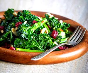 1 Portion Kale, Broccolini And Cranberries With Almonds