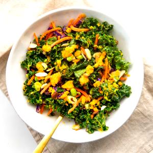 1 Portion Kale Salad With Carrot And Ginger Dressing