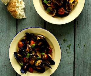1 Portion Mixed Seafood With Tomato And Herb Sauce
