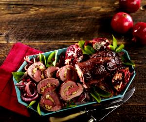1 Portion Pomegranate Glazed Stuffed Beef Tenderloin