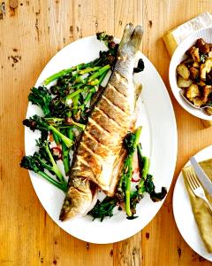 1 Portion Seabass Full Portion Wood-Grilled Or Broiled, With Broccoli