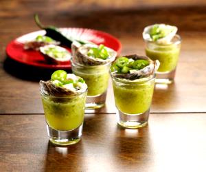 1 Portion Spicy Tomatillo Oyster Shooters