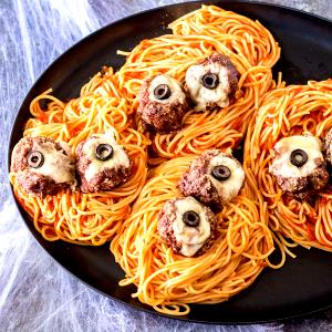 1 Portion Spooky Spaghetti And Meatballs