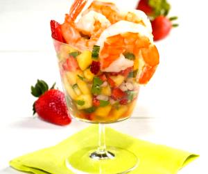 1 Portion Strawberry, Pineapple Shrimp Cocktail