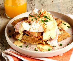 1 Portion Turkey Benedict With Stuffing Waffles