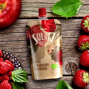 1 pouch (18 g) Squiggles 100% Fruit Twist - Raspberry Citrus