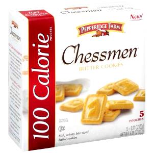1 pouch (20 g) 100 Calorie Chessmen Butter Cookies