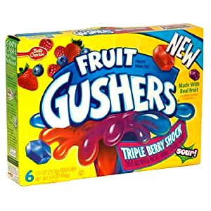1 pouch (25 g) Fruit Gushers Flavor Shock - Triple Berry Shock & Passion Berry Punch
