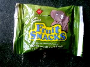 1 pouch (25.5 g) Zoo Animals Fruit Flavored Snacks