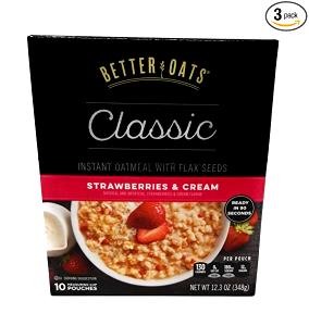 1 pouch (39 g) Strawberry Brown Sugar with Flax Instant Oatmeal