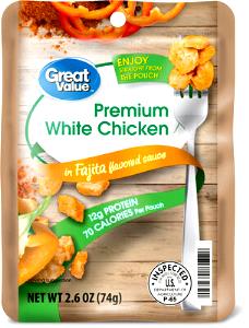 1 pouch (74 g) Premium White Chicken in Fajita Flavored Sauce
