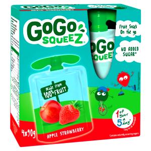 1 pouch (90 g) Apple Strawberry Squeezable Fruit