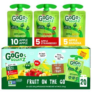 1 pouch (90 g) GoGo SqueeZ Applesauce - AppleStrawberry