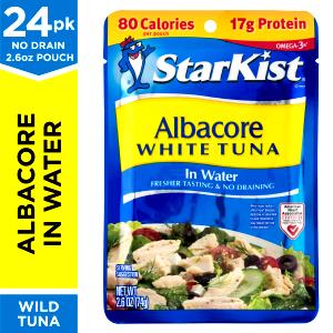 1 Pouch Albacore White Tuna İn Water, Pouch, 2.6 Oz