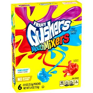 1 Pouch Fruit Gushers, Mouth Mixers Punch Berry