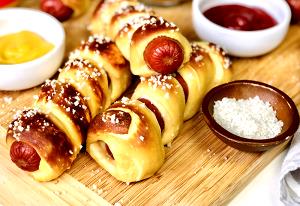 1 pretzel Jumbo Pretzel Dog