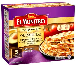 1 quesadilla (113 g) Anytime Selections Chicken & Cheese Quesadilla