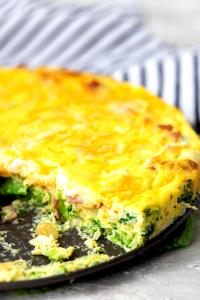 1 Quiche Smoked Ham & Cheese Crustless Quiche, Low Carb