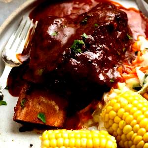 1 Rib With Sauce Beef with Barbecue Sauce (Mixture)