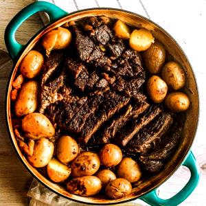 1 Roast Beef Chuck, Arm Pot Roast, Braised, Slf