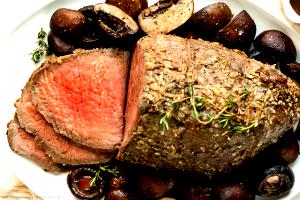 1 Roast Beef Round, Bottom, Roasted, Slo (Cube Steak)