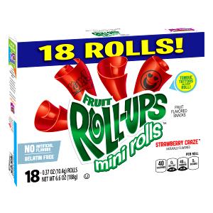 1 roll (10 g) Fruit Roll-Ups Mini Rolls Strawberry Craze