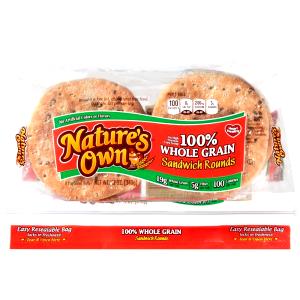 1 roll (43 g) 100% Whole Grain Sandwich Rounds