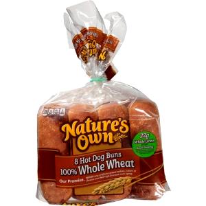 1 roll (53 g) 100% Whole Wheat Hot Dog Rolls