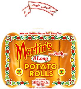 1 roll (53 g) Long Potato Bread Rolls