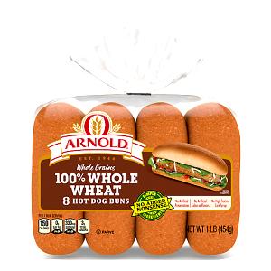 1 roll (57 g) 100% Whole Wheat Hot Dog Rolls