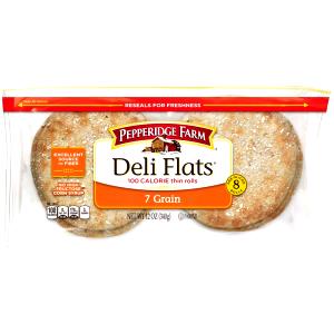 1 roll Deli Flats 100 Calorie Thin Rolls - 7 Grain