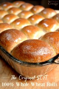 1 roll Oven Baked Dinner Rolls - 100% Whole Wheat