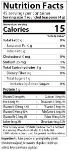 1 rounded tsp (4 g) Barley Life