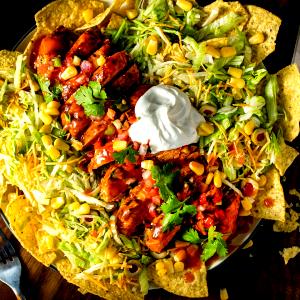 1 salad (16 oz) Chicken Tostada Salad (No Dressing)