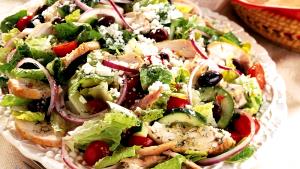 1 salad (328 g) Mykonos Chicken Greek Salad