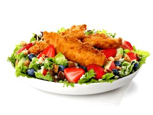 1 salad (388 g) Chick-n-Strips Salad