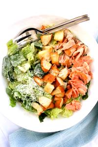 1 salad Classic Caesar Salad with Sauteed Salmon (Full)