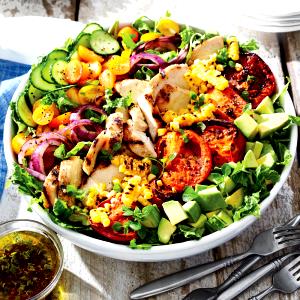 1 Salad Garden Entree Salad With Warm Grilled Chicken