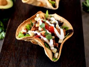 1 Salad Salad, Tostada Delight, Chicken