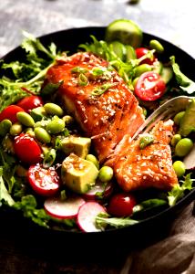 1 salad Sesame Grilled Salmon Salad