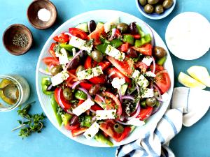 1 salad with dressing Village Salad