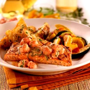 1 salmon Grilled Salmon with Langostino Lobster