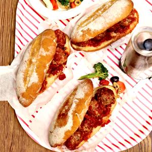 1 sandwich (10 oz) Meatball with Provolone Cheese Hot Sub