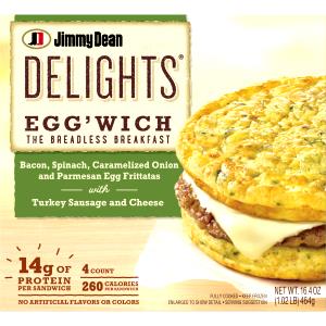 1 sandwich (116 g) Bacon, Spinach, Caramelized Onion & Parmesan Eggwich