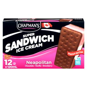 1 sandwich (120 ml) Ice Cream Sandwich - Neopolitan