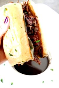1 sandwich (14 oz) French Dip Sandwich