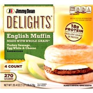 1 sandwich (145 g) Delights Turkey Sausage Muffin